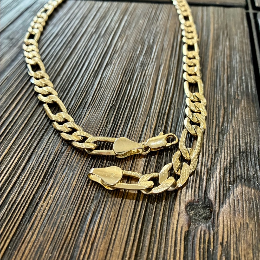 Vintage 14k Stamped Plated Figaro Chain
